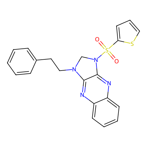 1-phenethyl-3-thiophen-2-ylsulfonyl-2H-imidazo[4,5-b]quinoxaline structure