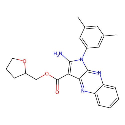 oxolan-2-ylmethyl 2-amino-1-(3,5-dimethylphenyl)pyrrolo[3,2-b]quinoxaline-3-carboxylate structure
