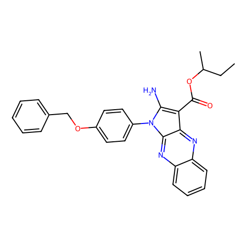 butan-2-yl 2-amino-1-(4-phenylmethoxyphenyl)pyrrolo[3,2-b]quinoxaline-3-carboxylate structure