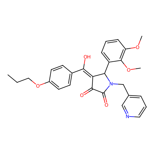 5-(2,3-dimethoxyphenyl)-3-hydroxy-4-(4-propoxybenzoyl)-1-(3-pyridinylmethyl)-1,5-dihydro-2H-pyrrol-2-one structure