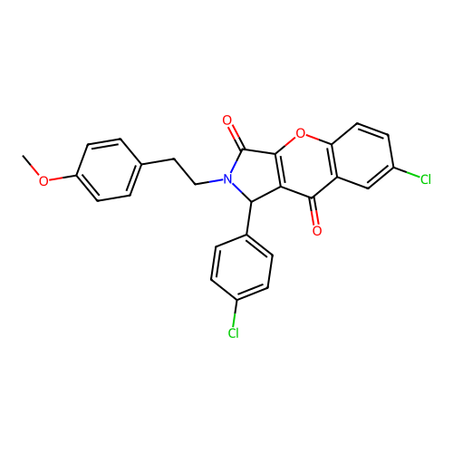7-chloro-1-(4-chlorophenyl)-2-(4-methoxyphenethyl)-1,2-dihydrochromeno[2,3-c]pyrrole-3,9-dione structure