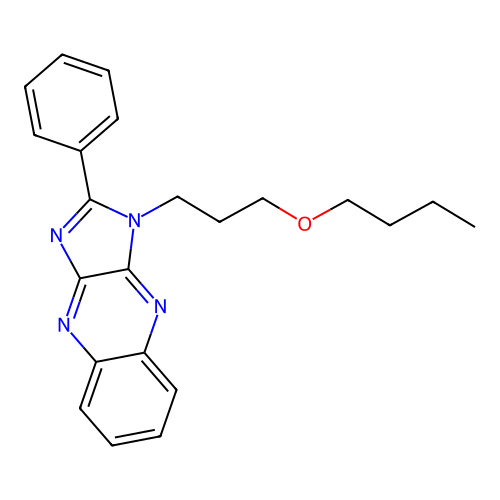 1-(3-butoxypropyl)-2-phenyl-1H-imidazo[4,5-b]quinoxaline structure