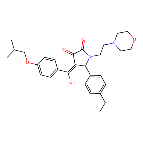 5-(4-ethylphenyl)-3-hydroxy-4-[4-(2-methylpropoxy)benzoyl]-1-[2-(morpholin-4-yl)ethyl]-2,5-dihydro-1H-pyrrol-2-one structure