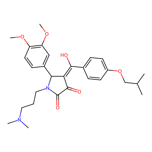 (4E)-5-(3,4-dimethoxyphenyl)-1-[3-(dimethylamino)propyl]-4-[hydroxy-[4-(2-methylpropoxy)phenyl]methylidene]pyrrolidine-2,3-dione structure