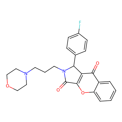 1-(4-fluorophenyl)-2-(3-morpholin-4-ylpropyl)-1H-chromeno[2,3-c]pyrrole-3,9-dione structure