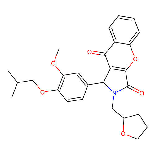1-(4-isobutoxy-3-methoxyphenyl)-2-((tetrahydrofuran-2-yl)methyl)-1,2-dihydrochromeno[2,3-c]pyrrole-3,9-dione structure