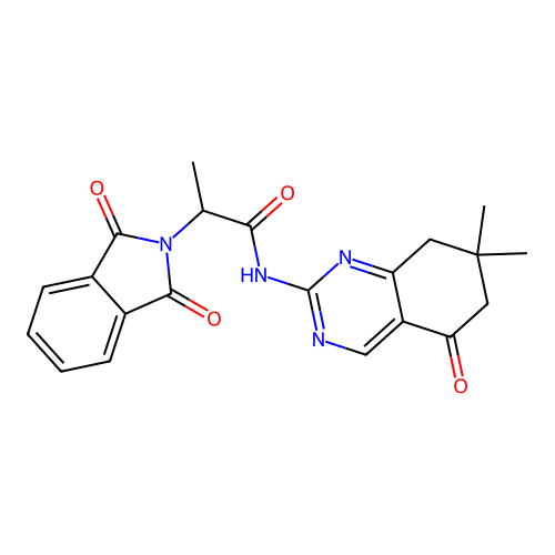 N-(7,7-dimethyl-5-oxo-6,8-dihydroquinazolin-2-yl)-2-(1,3-dioxoisoindol-2-yl)propanamide structure