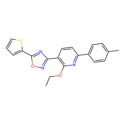 3-[2-Ethoxy-6-(4-methylphenyl)pyridin-3-yl]-5-thiophen-2-yl-1,2,4-oxadiazole structure