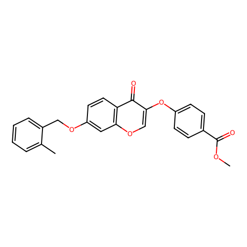 Methyl 4-[7-[(2-methylphenyl)methoxy]-4-oxochromen-3-yl]oxybenzoate structure