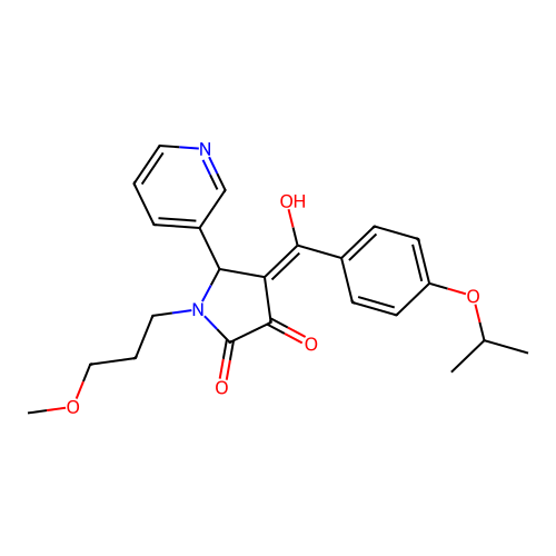 (4E)-4-[hydroxy-(4-propan-2-yloxyphenyl)methylidene]-1-(3-methoxypropyl)-5-pyridin-3-ylpyrrolidine-2,3-dione structure