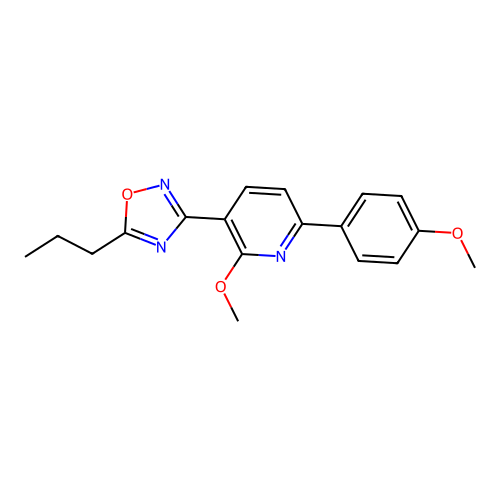 2-Methoxy-6-(4-methoxyphenyl)-3-(5-propyl-1,2,4-oxadiazol-3-yl)pyridine structure
