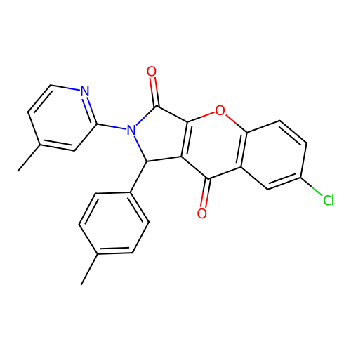 7-chloro-1-(4-methylphenyl)-2-(4-methylpyridin-2-yl)-1H-chromeno[2,3-c]pyrrole-3,9-dione structure