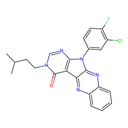 C23H19ClFN5O structure