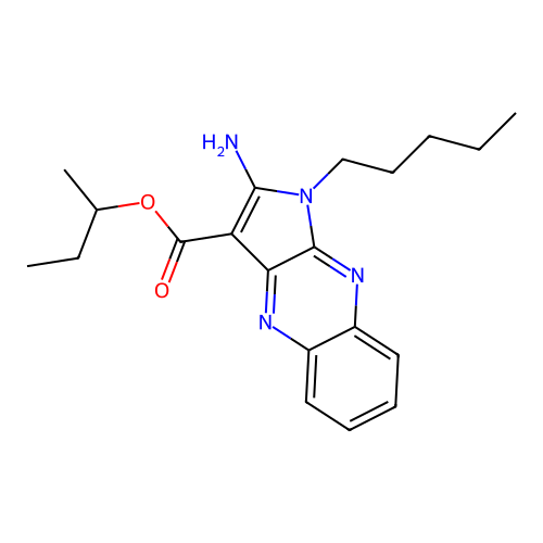 butan-2-yl 2-amino-1-pentyl-1H-pyrrolo[2,3-b]quinoxaline-3-carboxylate structure