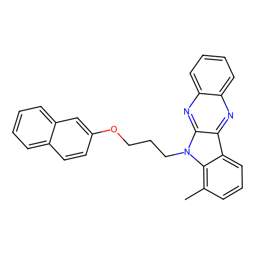 2-[3-(4-Methylindolo[2,3-b]quinoxalin-5-yl)propoxy]naphthalene structure