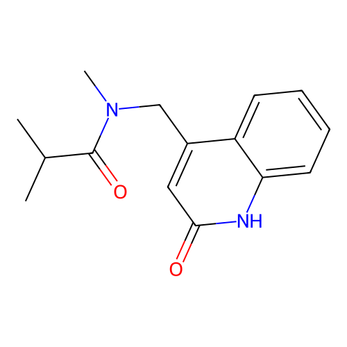 N-[(2-hydroxyquinolin-4-yl)methyl]-N,2-dimethylpropanamide structure