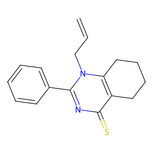 1-allyl-2-phenyl-5,6,7,8-tetrahydroquinazoline-4(1H)-thione structure