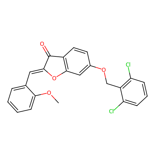 (Z)-6-((2,6-dichlorobenzyl)oxy)-2-(2-methoxybenzylidene)benzofuran-3(2H)-one structure