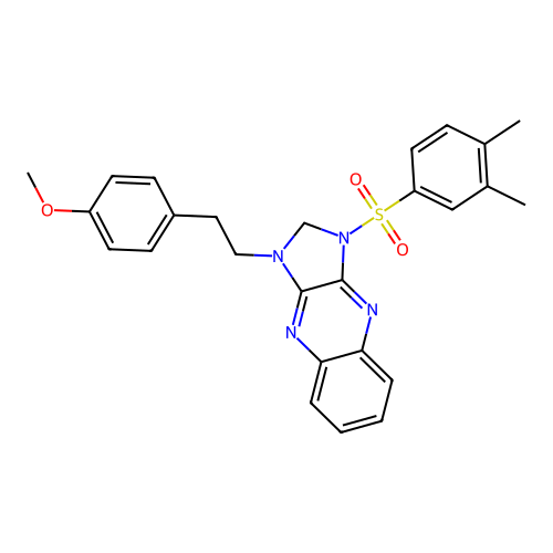 3-(3,4-dimethylphenyl)sulfonyl-1-[2-(4-methoxyphenyl)ethyl]-2H-imidazo[4,5-b]quinoxaline structure