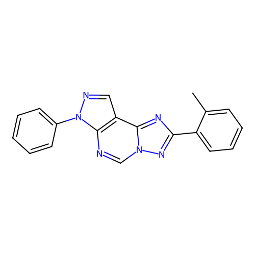 7-phenyl-2-(o-tolyl)-7H-pyrazolo[4,3-e][1,2,4]triazolo[1,5-c]pyrimidine structure