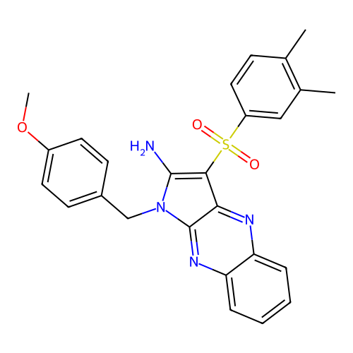 3-((3,4-dimethylphenyl)sulfonyl)-1-(4-methoxybenzyl)-1H-pyrrolo[2,3-b]quinoxalin-2-amine structure