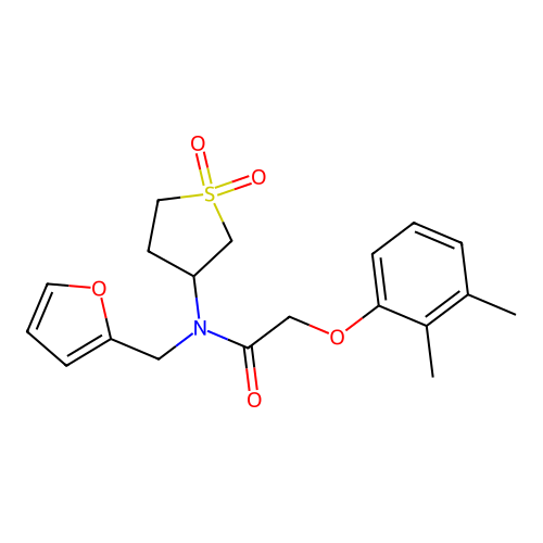 2-(2,3-dimethylphenoxy)-N-(1,1-dioxidotetrahydrothiophen-3-yl)-N-(furan-2-ylmethyl)acetamide structure