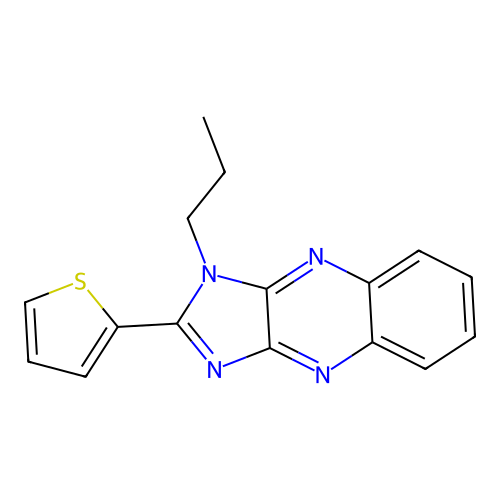 3-Propyl-2-thiophen-2-ylimidazo[4,5-b]quinoxaline structure