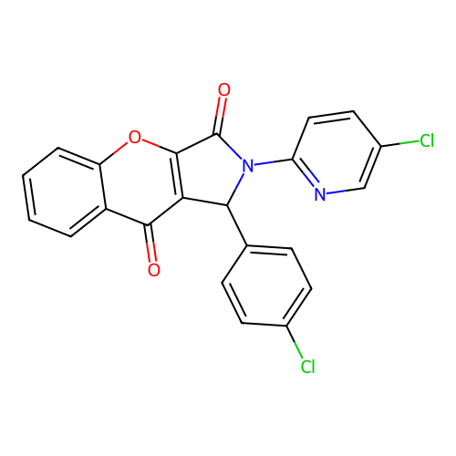 1-(4-chlorophenyl)-2-(5-chloropyridin-2-yl)-1,2-dihydrochromeno[2,3-c]pyrrole-3,9-dione structure