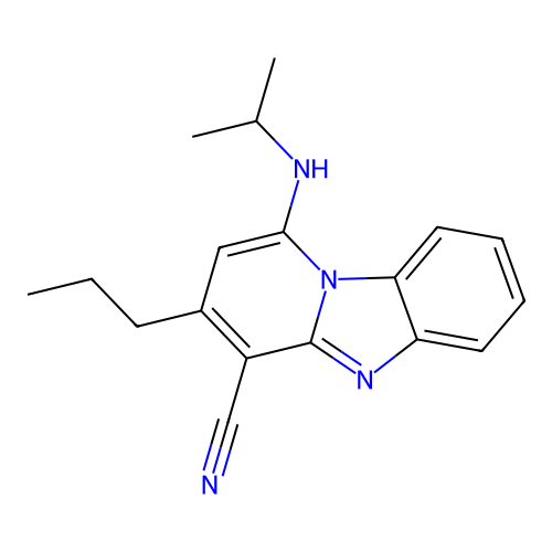 1-(Propan-2-ylamino)-3-propylpyrido[1,2-a]benzimidazole-4-carbonitrile structure
