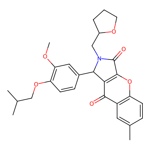 1-(4-isobutoxy-3-methoxyphenyl)-7-methyl-2-((tetrahydrofuran-2-yl)methyl)-1,2-dihydrochromeno[2,3-c]pyrrole-3,9-dione structure