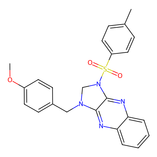 1-(4-methoxybenzyl)-3-tosyl-2,3-dihydro-1H-imidazo[4,5-b]quinoxaline structure