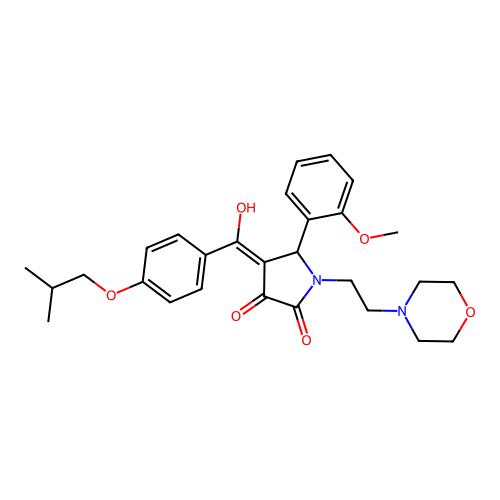 3-hydroxy-5-(2-methoxyphenyl)-4-[4-(2-methylpropoxy)benzoyl]-1-[2-(morpholin-4-yl)ethyl]-2,5-dihydro-1H-pyrrol-2-one structure