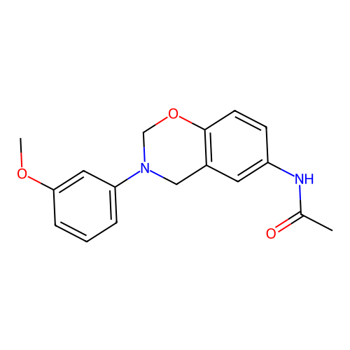 N-[3-(3-methoxyphenyl)-3,4-dihydro-2H-1,3-benzoxazin-6-yl]acetamide structure