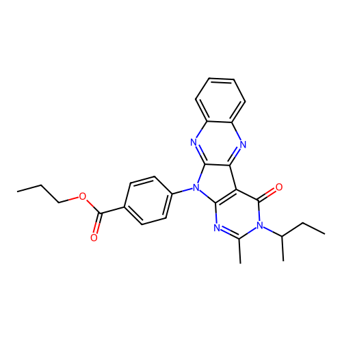 propyl 4-(3-(sec-butyl)-2-methyl-4-oxo-3H-pyrimido[5',4':4,5]pyrrolo[2,3-b]quinoxalin-11(4H)-yl)benzoate structure