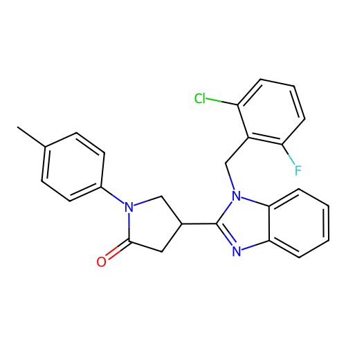 4-(1-(2-chloro-6-fluorobenzyl)-1H-benzo[d]imidazol-2-yl)-1-(p-tolyl)pyrrolidin-2-one structure