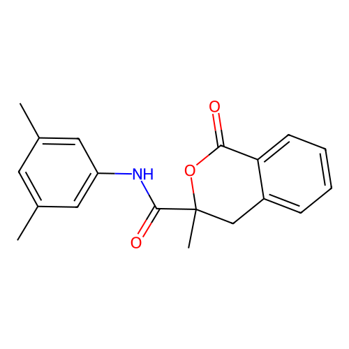 N-(3,5-dimethylphenyl)-3-methyl-1-oxo-3,4-dihydro-1H-isochromene-3-carboxamide structure