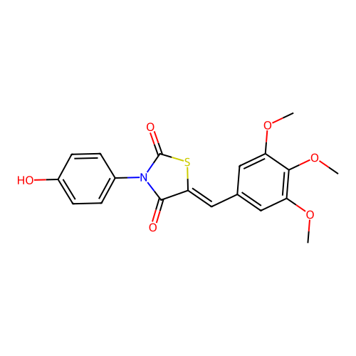 (Z)-3-(4-hydroxyphenyl)-5-(3,4,5-trimethoxybenzylidene)thiazolidine-2,4-dione structure
