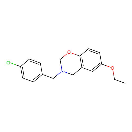3-(4-chlorobenzyl)-6-ethoxy-3,4-dihydro-2H-1,3-benzoxazine structure