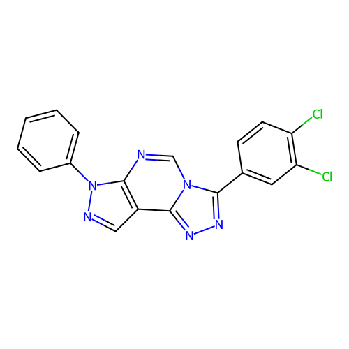 3-(3,4-dichlorophenyl)-7-phenyl-7H-pyrazolo[4,3-e][1,2,4]triazolo[4,3-c]pyrimidine structure