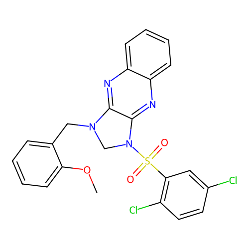 3-(2,5-dichlorophenyl)sulfonyl-1-[(2-methoxyphenyl)methyl]-2H-imidazo[4,5-b]quinoxaline structure