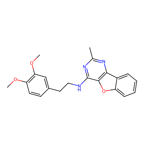 N-[2-(3,4-dimethoxyphenyl)ethyl]-2-methyl-[1]benzofuro[3,2-d]pyrimidin-4-amine structure