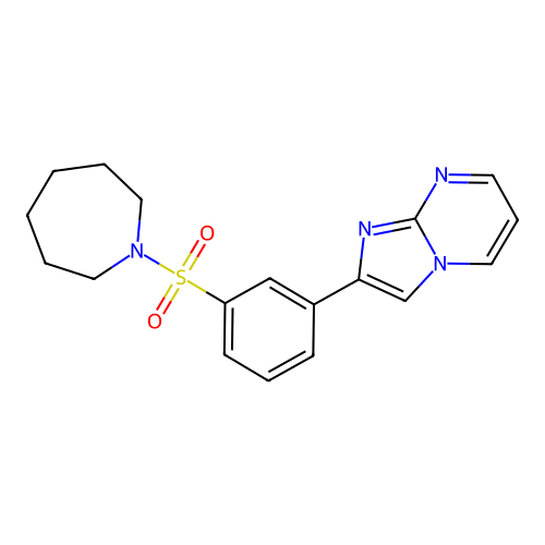 2-[3-(Azepan-1-ylsulfonyl)phenyl]imidazo[1,2-a]pyrimidine structure