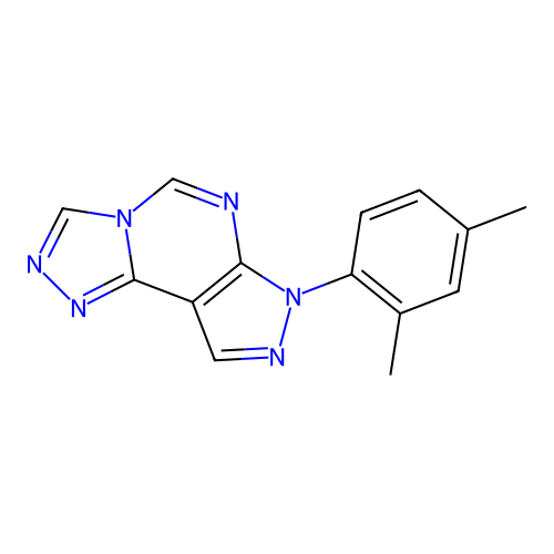 7-(2,4-dimethylphenyl)-7H-pyrazolo[4,3-e][1,2,4]triazolo[4,3-c]pyrimidine structure