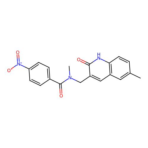 N-methyl-N-[(6-methyl-2-oxo-1H-quinolin-3-yl)methyl]-4-nitrobenzamide structure