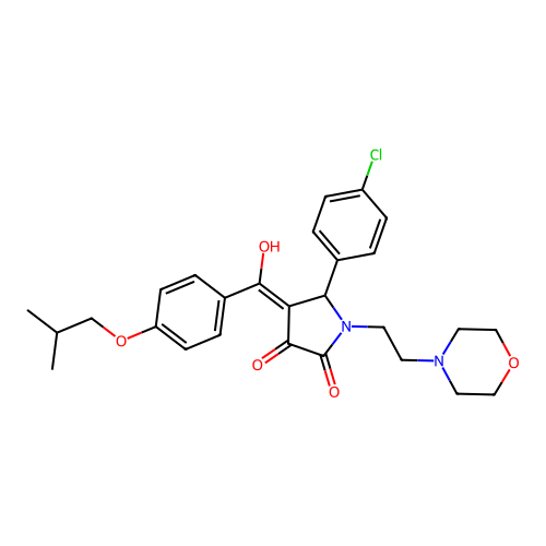 5-(4-chlorophenyl)-3-hydroxy-4-[4-(2-methylpropoxy)benzoyl]-1-[2-(morpholin-4-yl)ethyl]-2,5-dihydro-1H-pyrrol-2-one structure