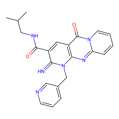 2-imino-N~3~-isobutyl-5-oxo-1-(3-pyridylmethyl)-1,5-dihydro-2H-dipyrido[1,2-a:2,3-d]pyrimidine-3-carboxamide structure