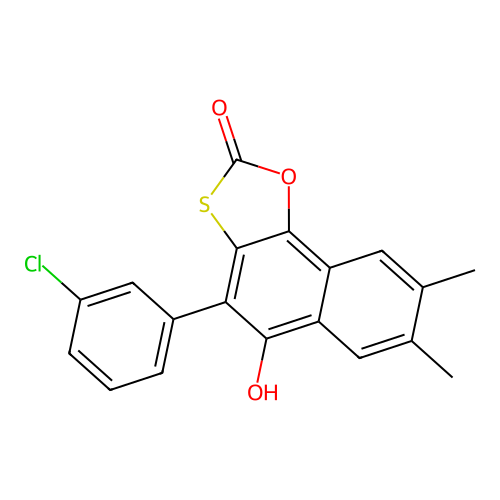 4-(3-Chlorophenyl)-5-hydroxy-7,8-dimethylnaphtho[2,1-d][1,3]oxathiol-2-one structure