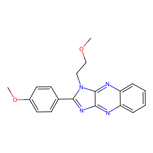 1-(2-methoxyethyl)-2-(4-methoxyphenyl)-1H-imidazo[4,5-b]quinoxaline structure