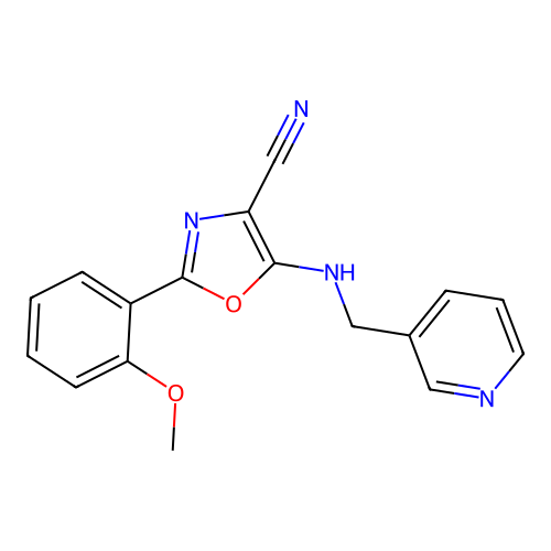 2-(2-Methoxyphenyl)-5-[(pyridin-3-ylmethyl)amino]-1,3-oxazole-4-carbonitrile structure