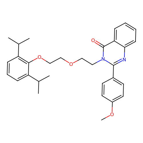 3-(2-(2-(2,6-diisopropylphenoxy)ethoxy)ethyl)-2-(4-methoxyphenyl)quinazolin-4(3H)-one structure
